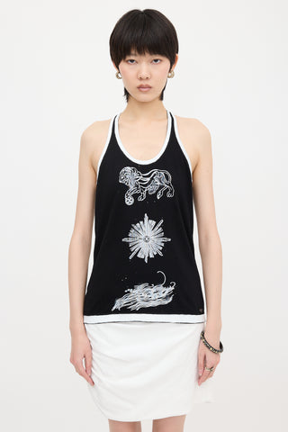 Chanel Jersey Painted Tank Top