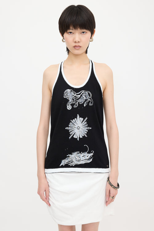 Chanel Jersey Painted Tank Top