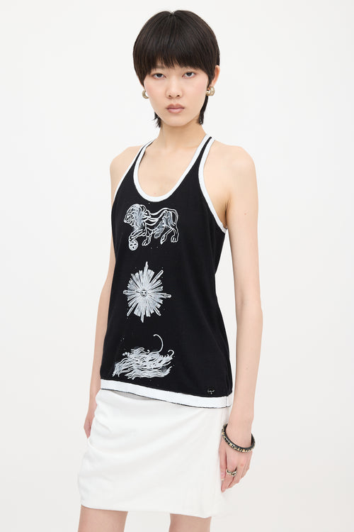 Chanel Jersey Painted Tank Top