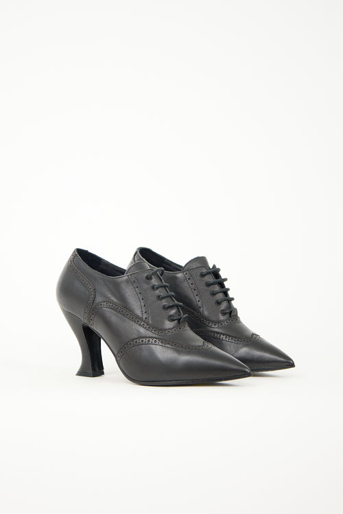 Chanel 2018 Leather CC Oxford Bootie
