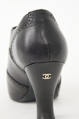 Chanel 2018 Leather CC Oxford Bootie
