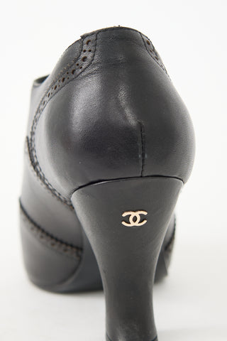 Chanel 2018 Leather CC Oxford Bootie