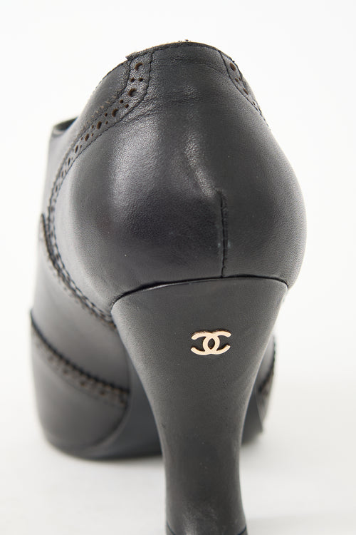 Chanel 2018 Leather CC Oxford Bootie
