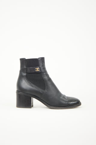 Chanel Leather CC Chelsea Boot