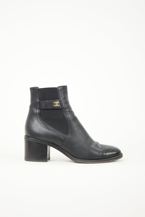 Chanel Leather CC Chelsea Boot