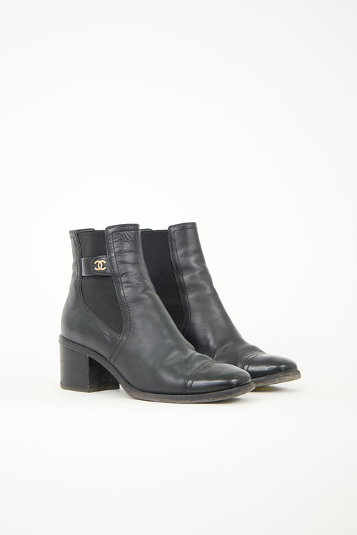 Chanel Leather CC Chelsea Boot