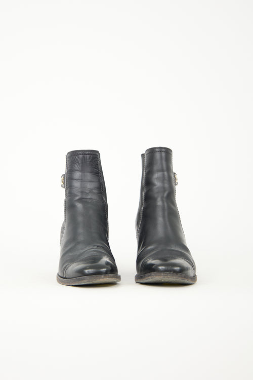 Chanel Leather CC Chelsea Boot