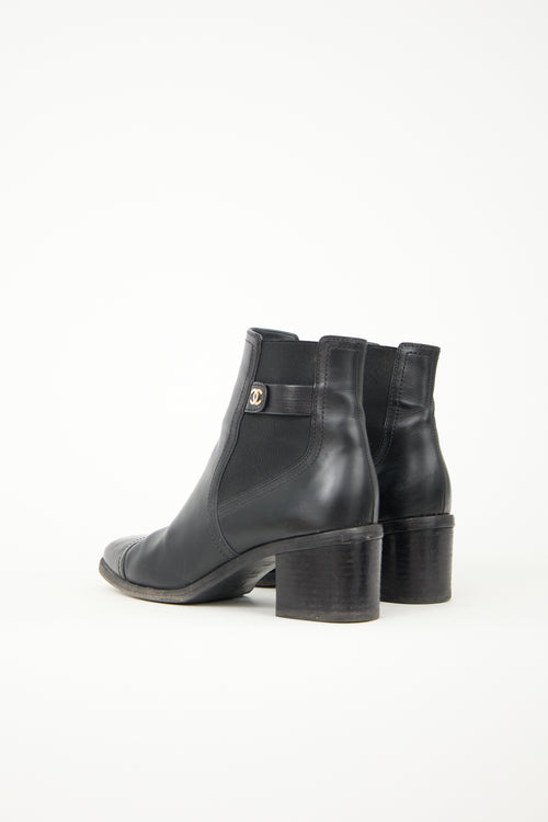 Chanel Leather CC Chelsea Boot