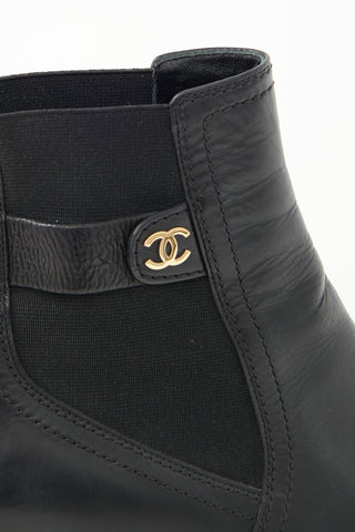 Chanel Leather CC Chelsea Boot