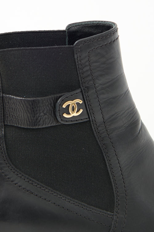 Chanel Leather CC Chelsea Boot