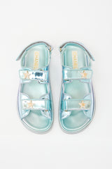 Chanel Laminated Leather Dad CC Sandal