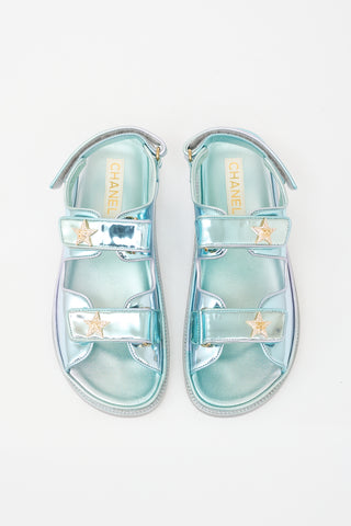 Chanel Laminated Leather Dad CC Sandal