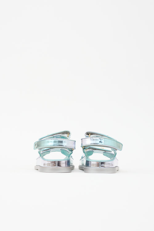 Chanel Laminated Leather Dad CC Sandal