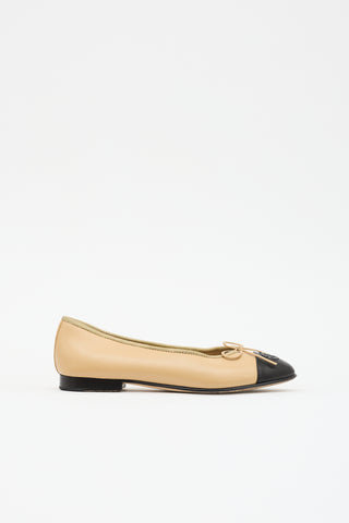 Chanel Leather CC Ballet Flat