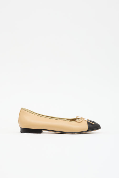 Chanel Leather CC Ballet Flat