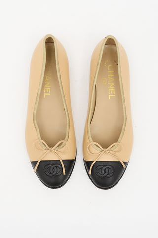 Chanel Leather CC Ballet Flat