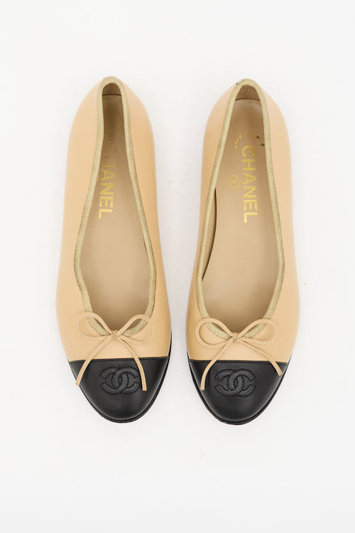 Chanel Leather CC Ballet Flat