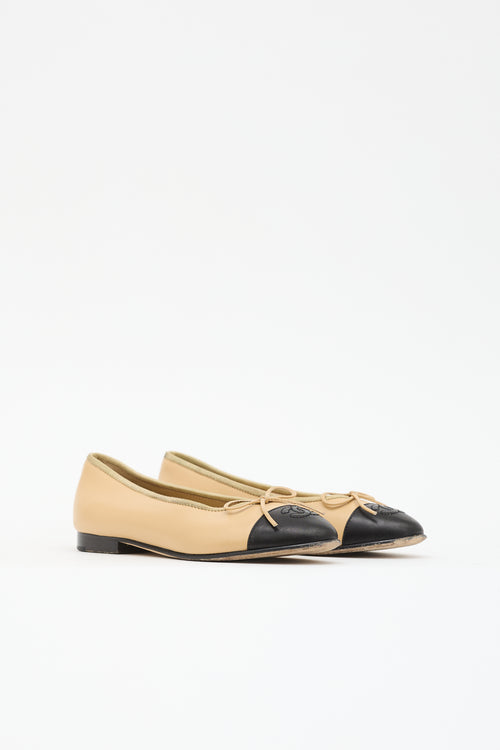 Chanel Leather CC Ballet Flat