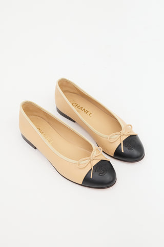 Chanel Leather CC Ballet Flat