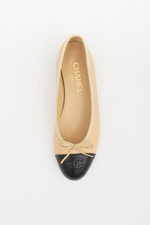 Chanel Leather CC Ballet Flat