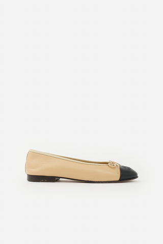 Chanel Leather CC Ballet Flat