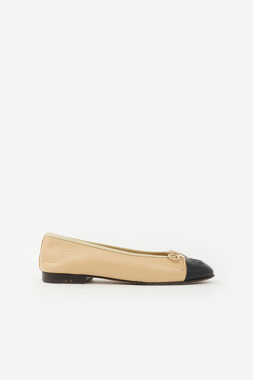 Chanel Leather CC Ballet Flat