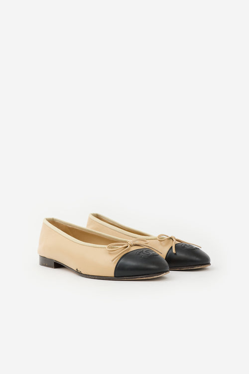 Chanel Leather CC Ballet Flat