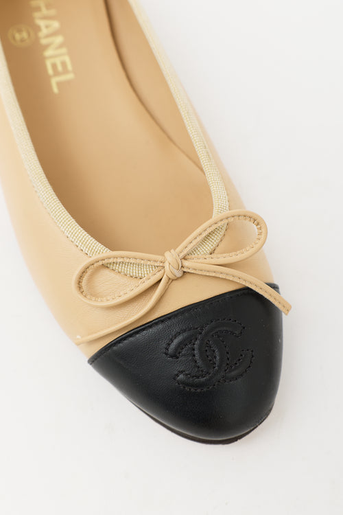 Chanel Leather CC Ballet Flat