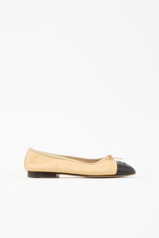 Chanel Leather CC Ballet Flat