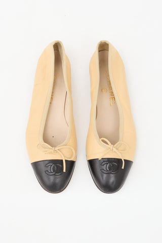 Chanel Leather CC Ballet Flat