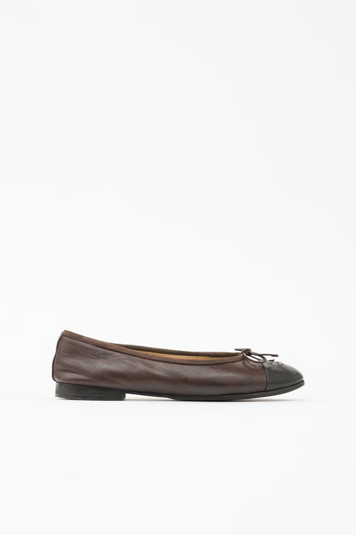 Chanel Leather CC Ballet Flat