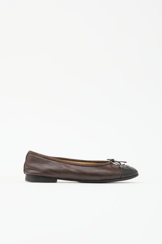 Chanel Leather CC Ballet Flat