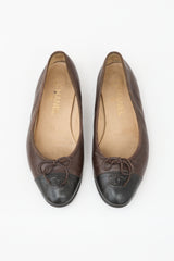 Chanel Leather CC Ballet Flat