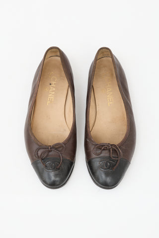 Chanel Leather CC Ballet Flat