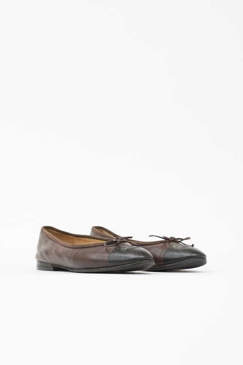 Chanel Leather CC Ballet Flat
