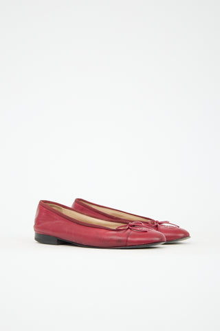 Chanel Leather CC Ballet Flat