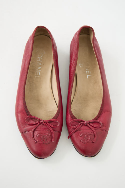 Chanel Leather CC Ballet Flat