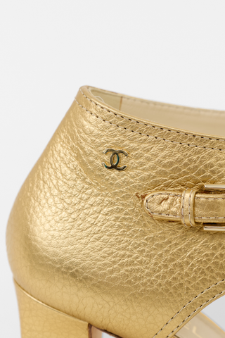 Chanel Leather CC Chain Cage Sandal