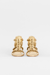 Chanel Leather CC Chain Cage Sandal