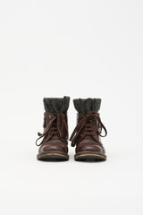 Chanel Leather CC Combat Boot