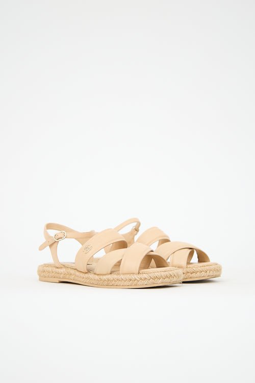 Chanel Leather CC Espadrille Sandal