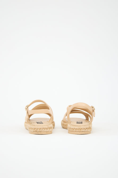 Chanel Leather CC Espadrille Sandal
