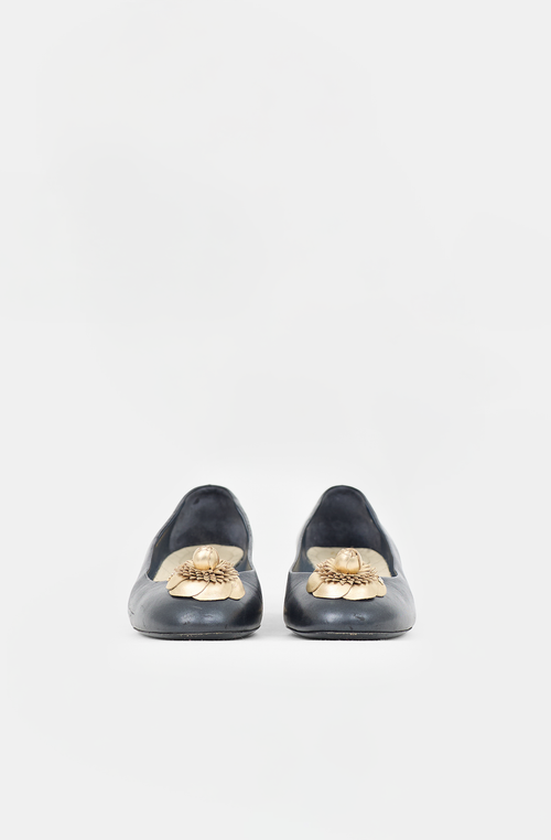 Chanel Leather CC Flower Pump