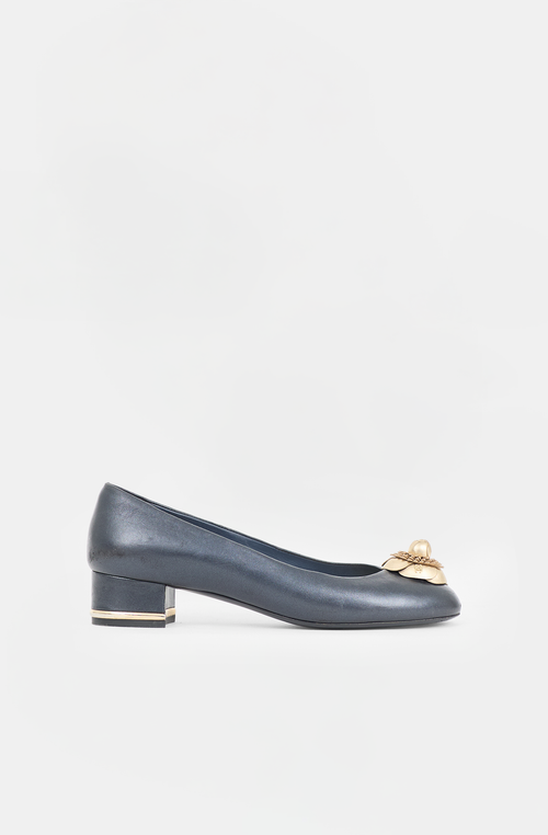 Chanel Leather CC Flower Pump