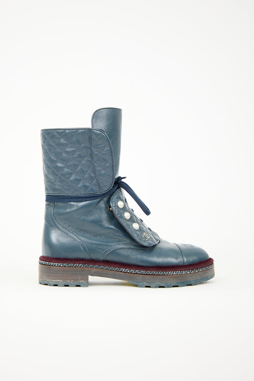 Chanel Leather 2017 CC Combat Boot