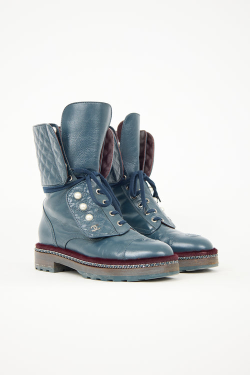 Chanel Leather 2017 CC Combat Boot