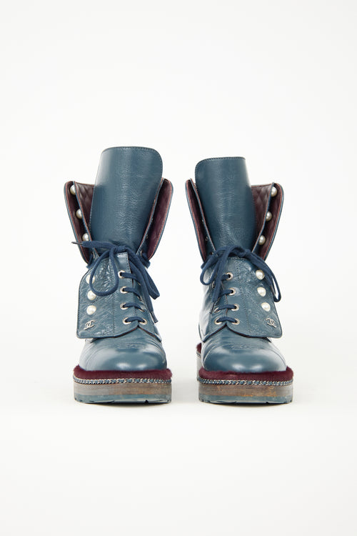 Chanel Leather 2017 CC Combat Boot