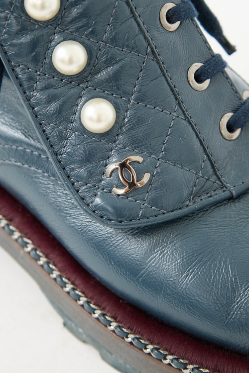 Chanel Leather 2017 CC Combat Boot