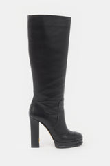 Chanel Leather CC Platform Knee Boot