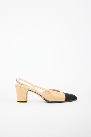 Chanel Leather CC Slingback Pump